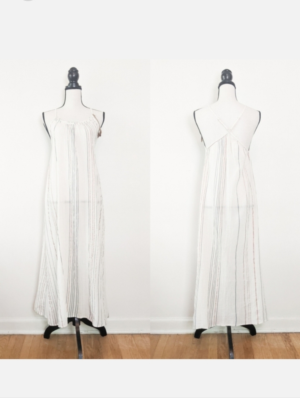 💜🦋LAST🦋 NWT The Handloom Canggu Striped Maxi Dress Natural